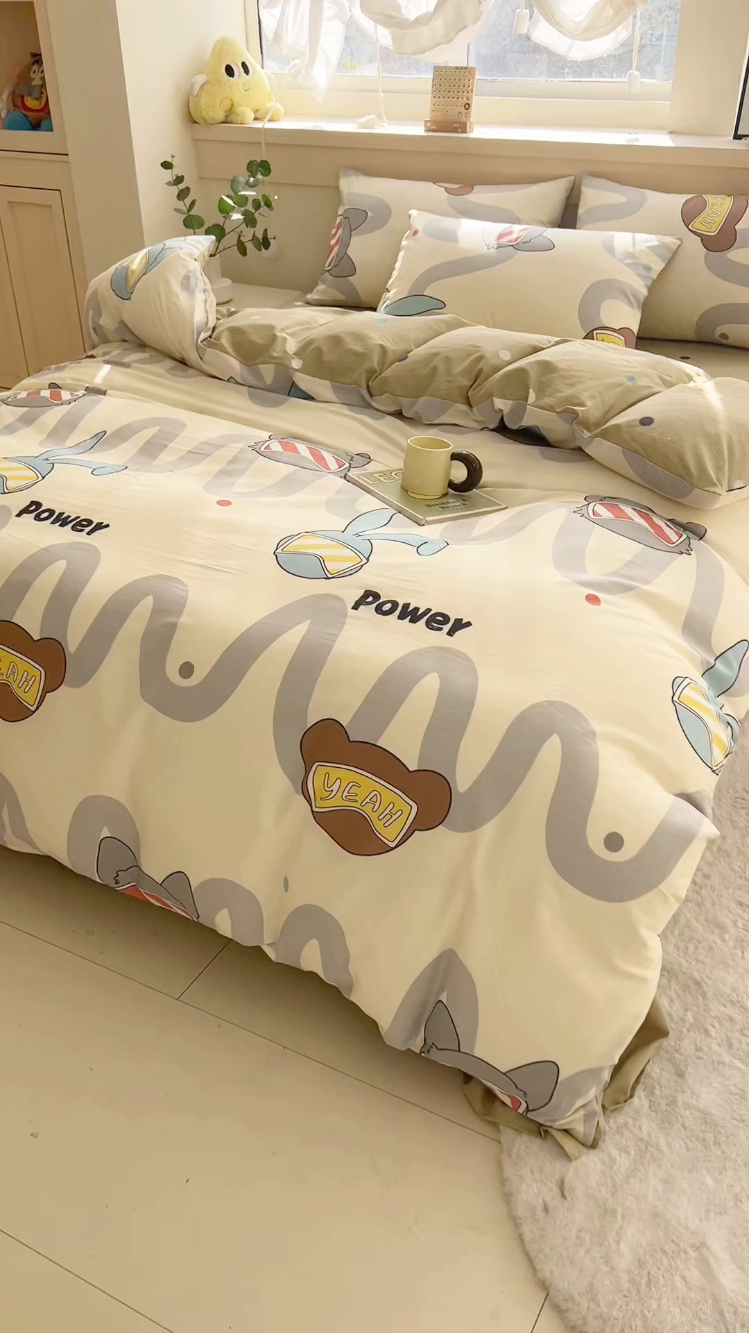 91家纺网 家纺一手货源 找家纺 爱诗诺家纺 2026新款100%全棉纯棉印花四件套【送货上门.多少都可以送】 波朗灰