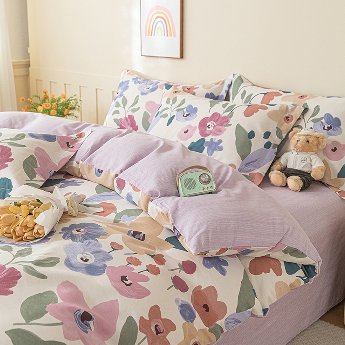 91家纺网 家纺一手货源 找家纺 爱诗诺家纺 2026新款100%全棉纯棉印花四件套【送货上门.多少都可以送】 苏林