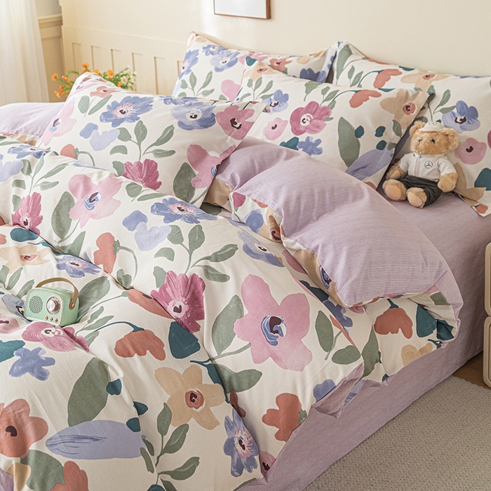 91家纺网 家纺一手货源 找家纺 爱诗诺家纺 2026新款100%全棉纯棉印花四件套【送货上门.多少都可以送】 苏林