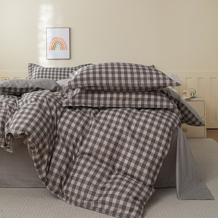 91家纺网 家纺一手货源 找家纺 爱诗诺家纺 2026新款100%全棉纯棉印花四件套【送货上门.多少都可以送】 优品阁-灰