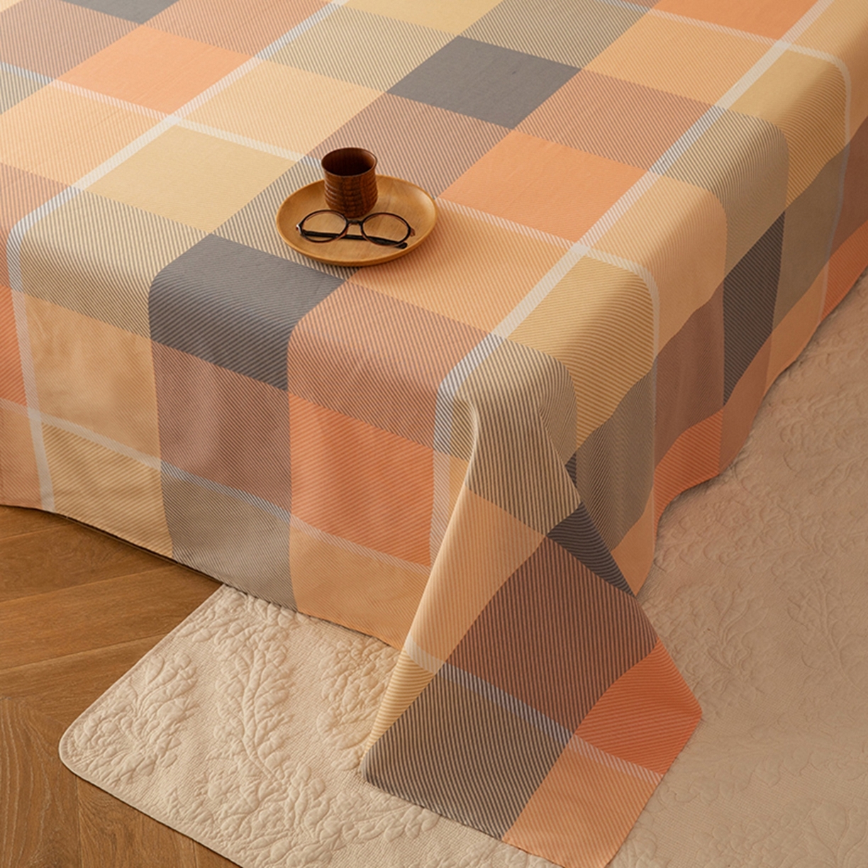 91家纺网 家纺一手货源 找家纺 八十八家纺 2026新款无印风全棉纯棉斜纹条格单床单床单单件单品床单 山南