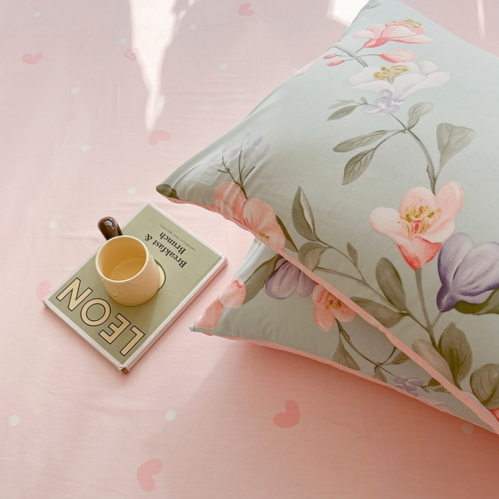 91家纺网 家纺一手货源 找家纺 爱诗诺家纺 2026新款100%全棉纯棉印花四件套【送货上门.多少都可以送】 云想花荣绿