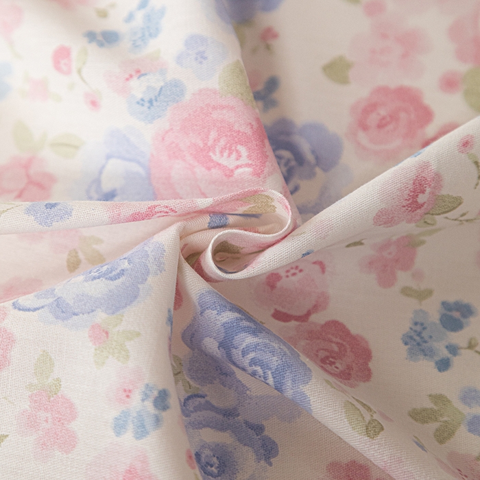 91家纺网 家纺一手货源 找家纺 爱诗诺家纺 2026新款100%全棉纯棉印花四件套【送货上门.多少都可以送】 云絮花-粉