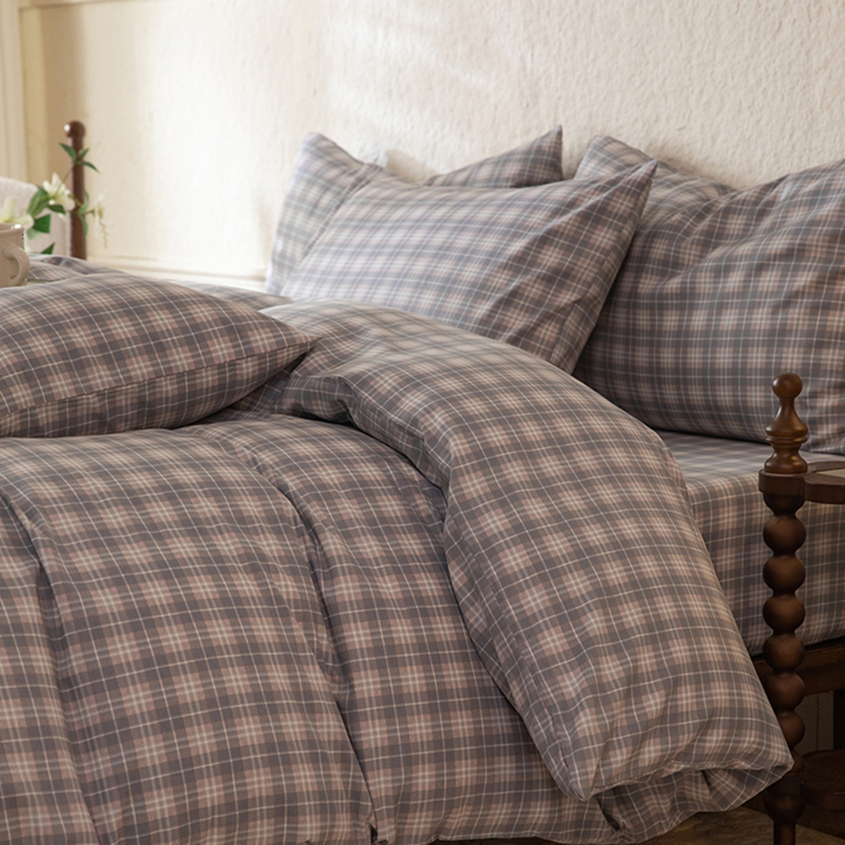 91家纺网 家纺一手货源 找家纺 八十八家纺 2026新款无印风全棉纯棉斜纹条格单被套被套单件单品被套 青曼