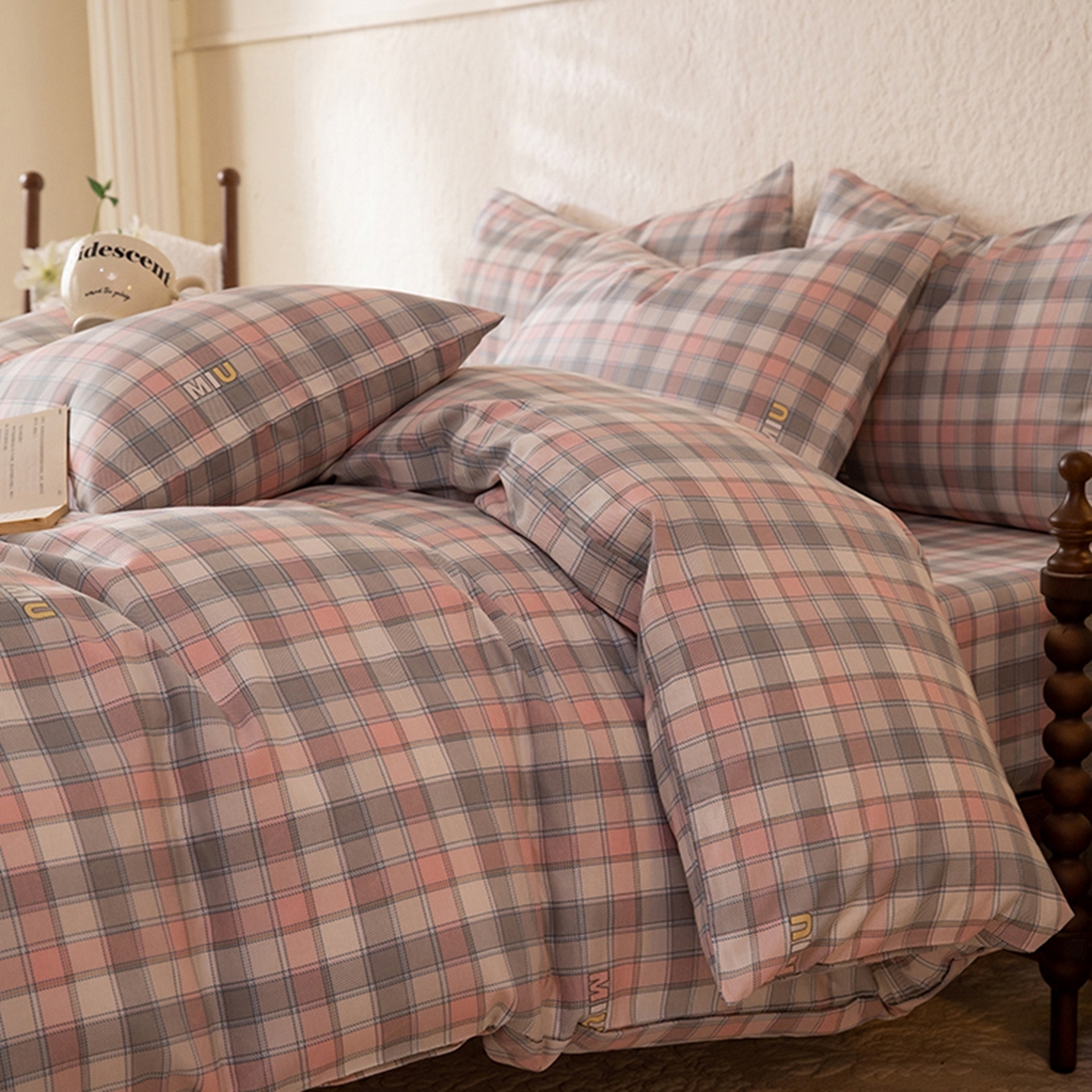 91家纺网 家纺一手货源 找家纺 八十八家纺 2026新款无印风全棉纯棉斜纹条格单被套被套单件单品被套 青居