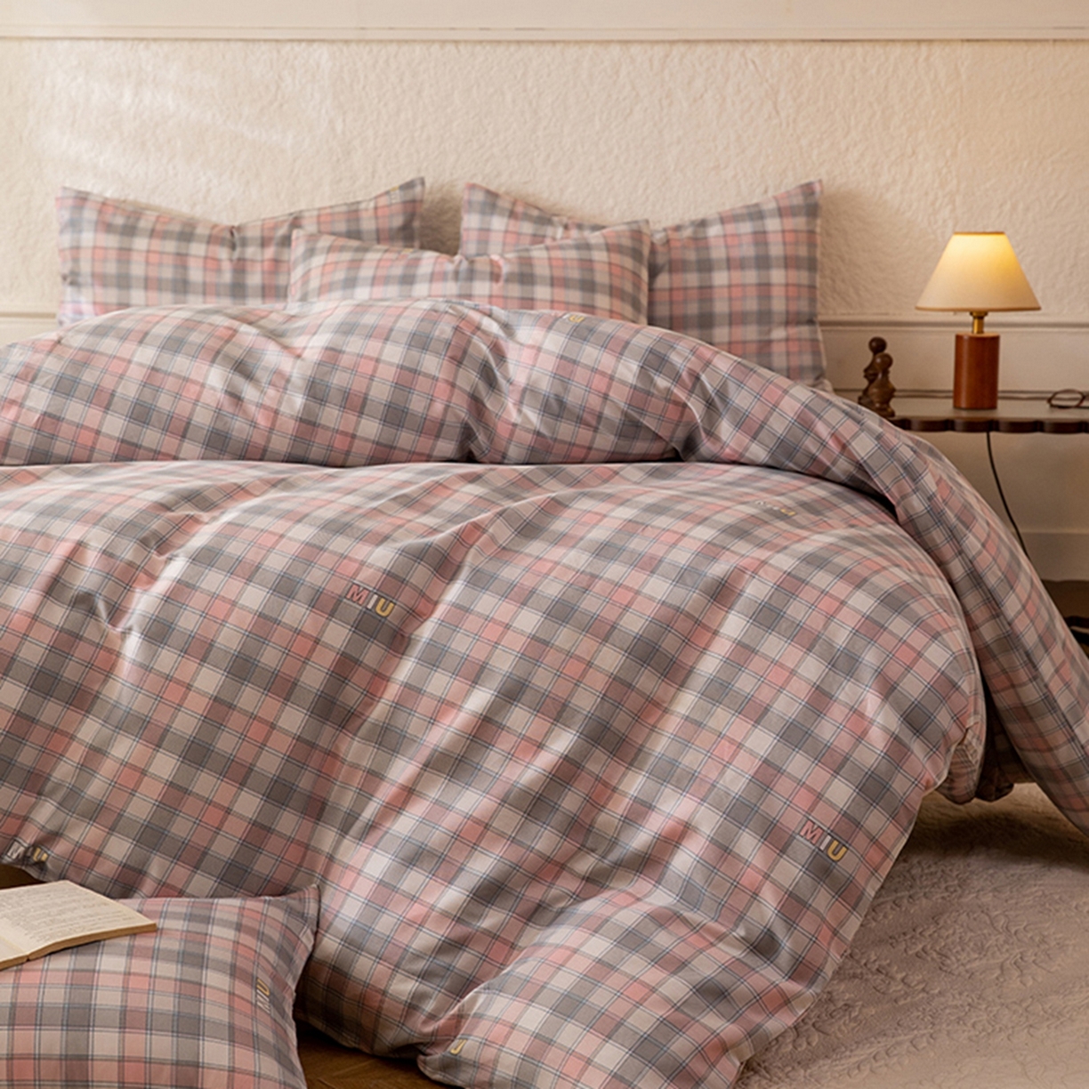 91家纺网 家纺一手货源 找家纺 八十八家纺 2026新款无印风全棉纯棉斜纹条格单被套被套单件单品被套 青居