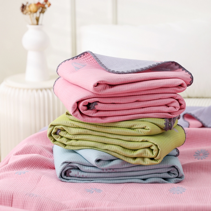 91家纺网 家纺一手货源 找家纺 （总）朴尔家纺-毛巾被 2026新款柔绵绵风贝壳针复合工艺六层纱布毛巾被盖毯-朴尔经典款常年备货