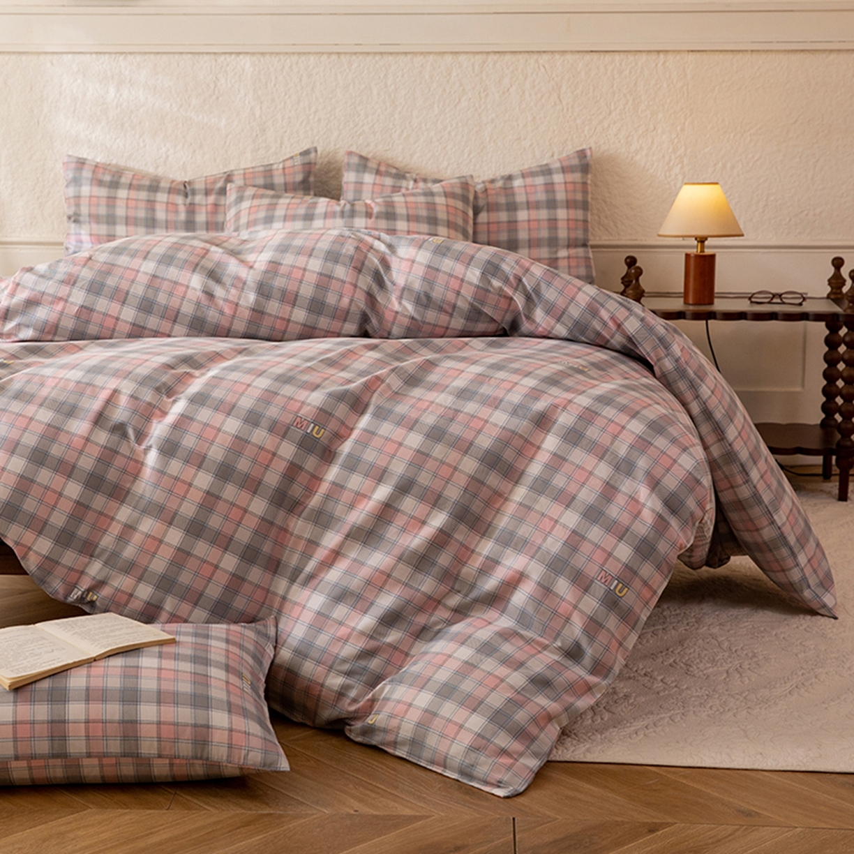 91家纺网 家纺一手货源 找家纺 八十八家纺 2026新款无印风全棉纯棉斜纹条格单被套被套单件单品被套 青居