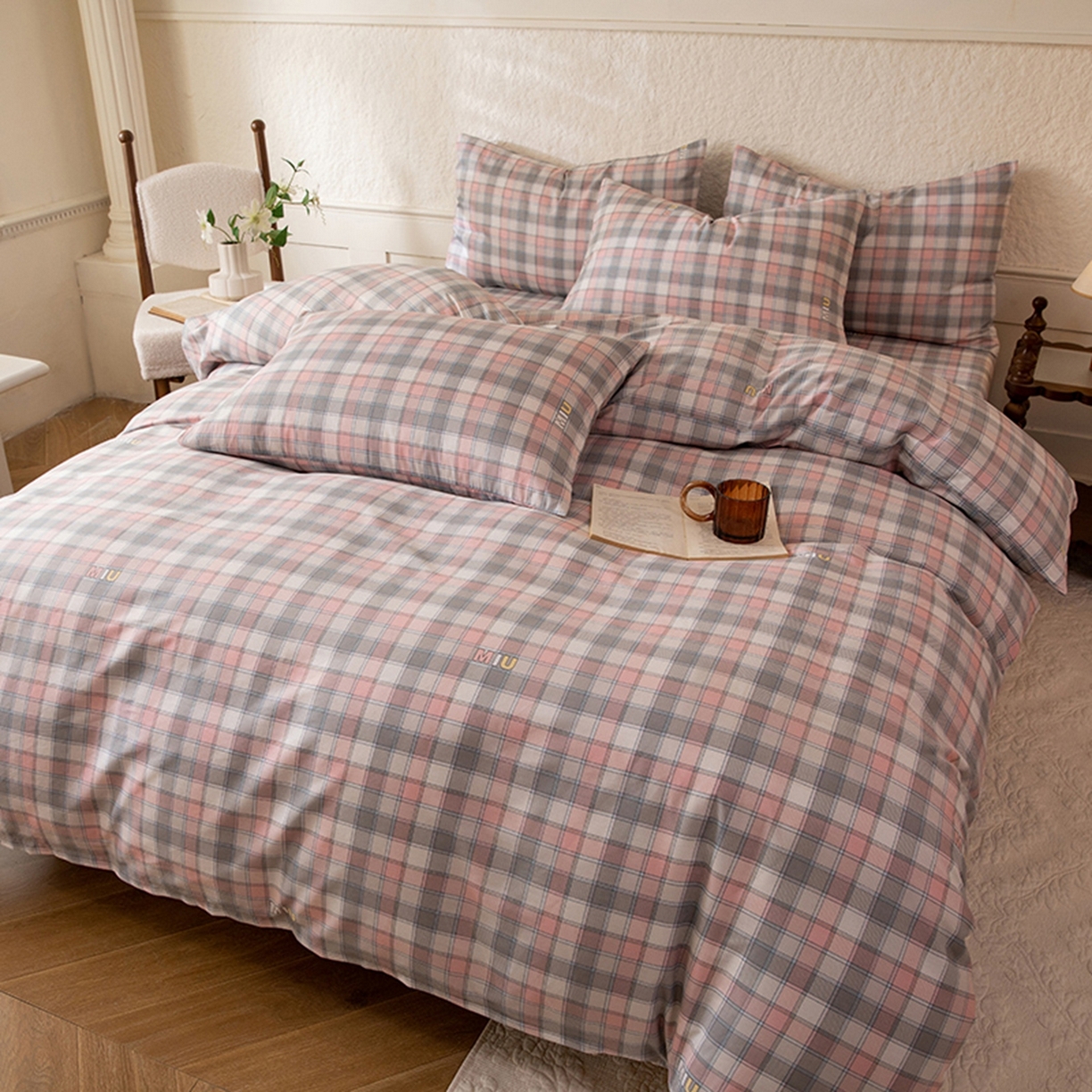 91家纺网 家纺一手货源 找家纺 （总）八十八家纺 2026新款无印风全棉纯棉斜纹条格单被套被套单件单品被套