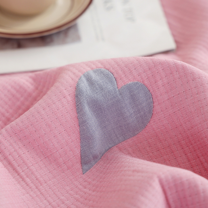 91家纺网 家纺一手货源 找家纺 朴尔家纺-毛巾被 2026新款柔绵绵风贝壳针复合工艺六层纱布毛巾被盖毯-朴尔经典款常年备货 心叶-粉