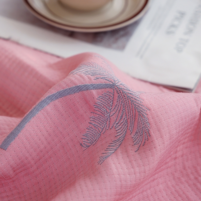 91家纺网 家纺一手货源 找家纺 朴尔家纺-毛巾被 2026新款柔绵绵风贝壳针复合工艺六层纱布毛巾被盖毯-朴尔经典款常年备货 海岛椰林-粉