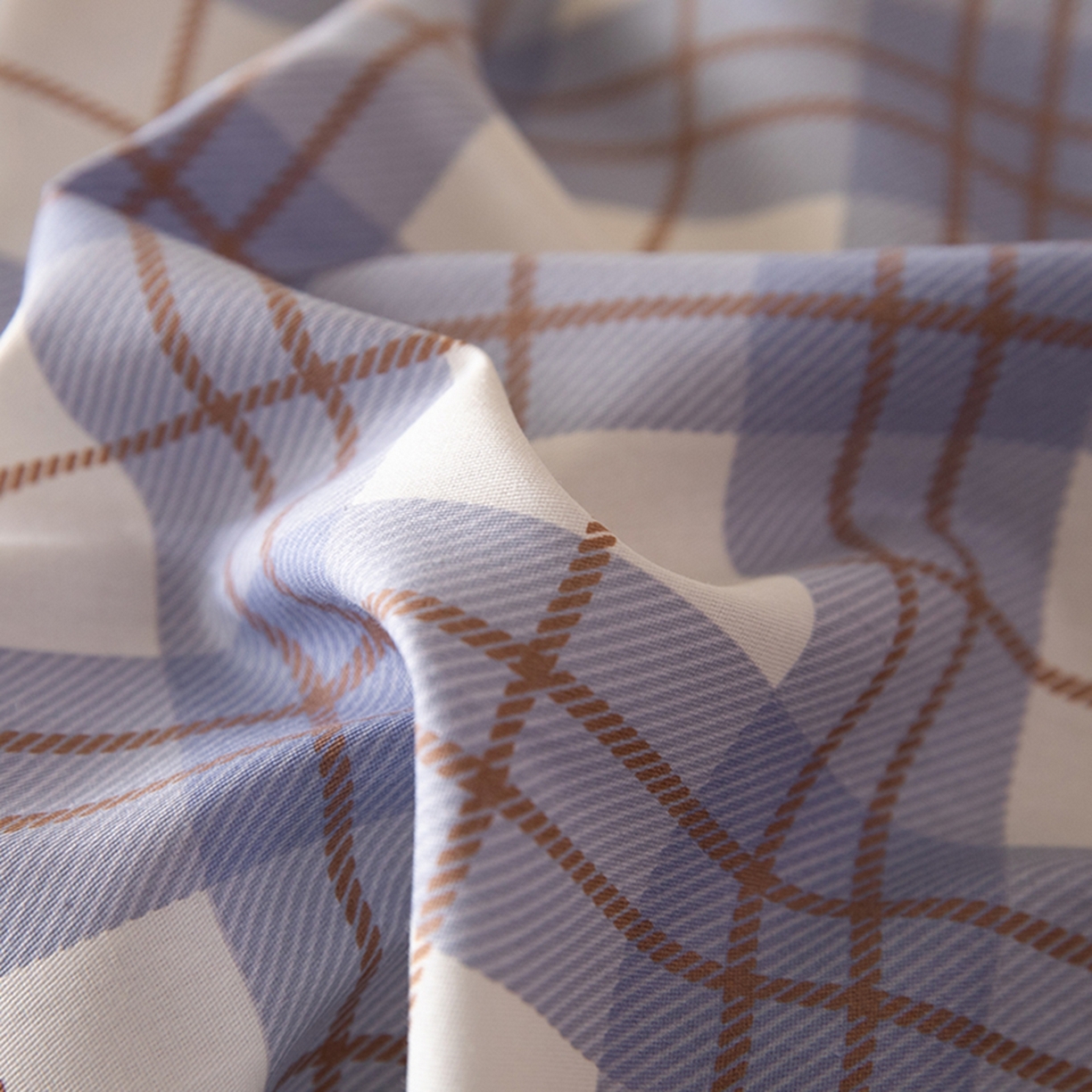 91家纺网 家纺一手货源 找家纺 八十八家纺 2026新款无印风全棉纯棉斜纹条格四件套 青岚