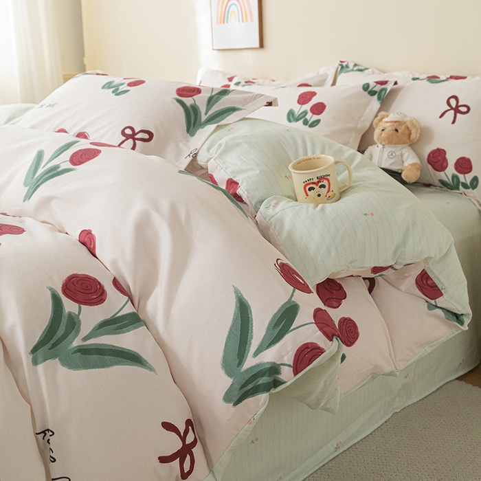 91家纺网 家纺一手货源 找家纺 爱诗诺家纺 2026新款100%全棉纯棉床单单件床单单品单床单【送货上门.多少都可以送】 梦汐-粉