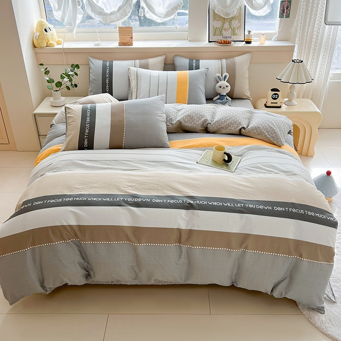 91家纺网 家纺一手货源 找家纺 爱诗诺家纺 2026新款100%全棉纯棉床单单件床单单品单床单【送货上门.多少都可以送】 安逸时光灰