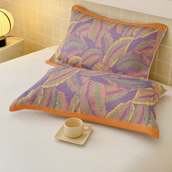 91家纺网 家纺一手货源 找家纺 朴尔家纺-毛巾被 2026新款彩棉云柔三层纱布毛巾被三件套盖毯 悦夏