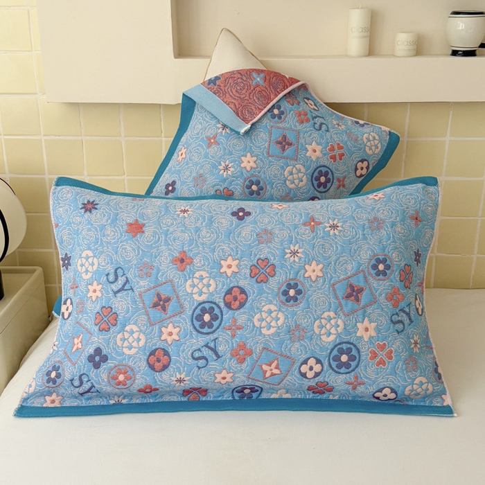 91家纺网 家纺一手货源 找家纺 朴尔家纺-毛巾被 2026新款彩棉云柔三层纱布毛巾被三件套盖毯 玫瑰语录