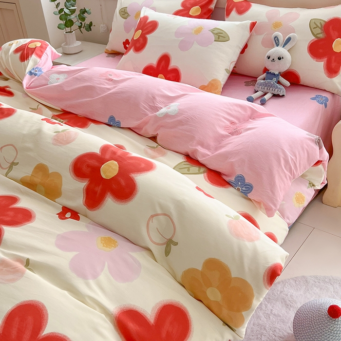 91家纺网 家纺一手货源 找家纺 爱诗诺家纺 2026新款100%全棉纯棉床单单件床单单品单床单【送货上门.多少都可以送】 花儿乐团米