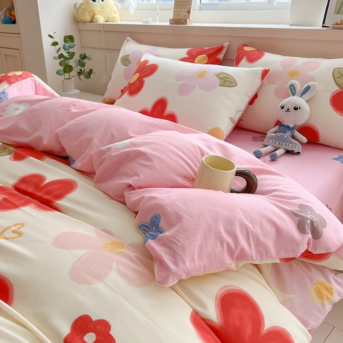 91家纺网 家纺一手货源 找家纺 爱诗诺家纺 2026新款100%全棉纯棉床单单件床单单品单床单【送货上门.多少都可以送】 花儿乐团米