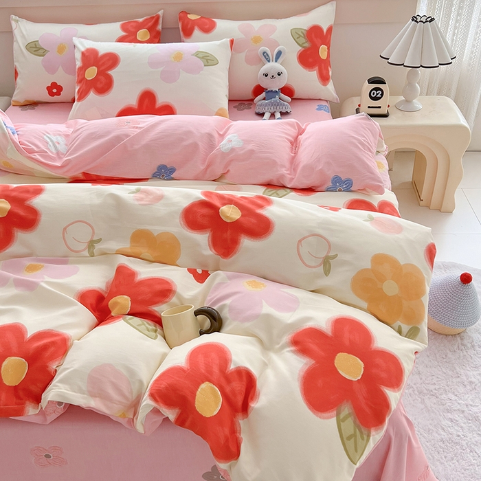 91家纺网 家纺一手货源 找家纺 爱诗诺家纺 2026新款100%全棉纯棉床单单件床单单品单床单【送货上门.多少都可以送】 花儿乐团米