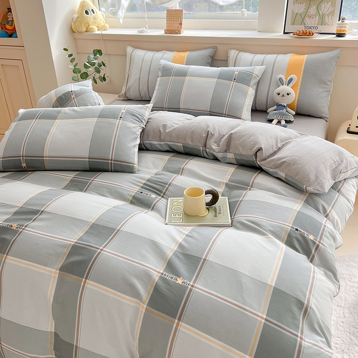 91家纺网 家纺一手货源 找家纺 爱诗诺家纺 2026新款100%全棉纯棉床单单件床单单品单床单【送货上门.多少都可以送】 里斯本灰