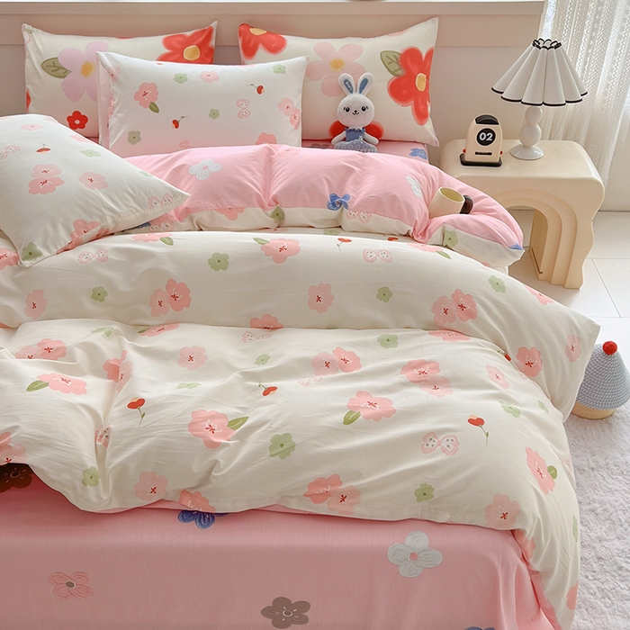 91家纺网 家纺一手货源 找家纺 爱诗诺家纺 2026新款100%全棉纯棉单枕套枕套单件单品枕套【送货上门.多少都可以送】 桃花朵朵