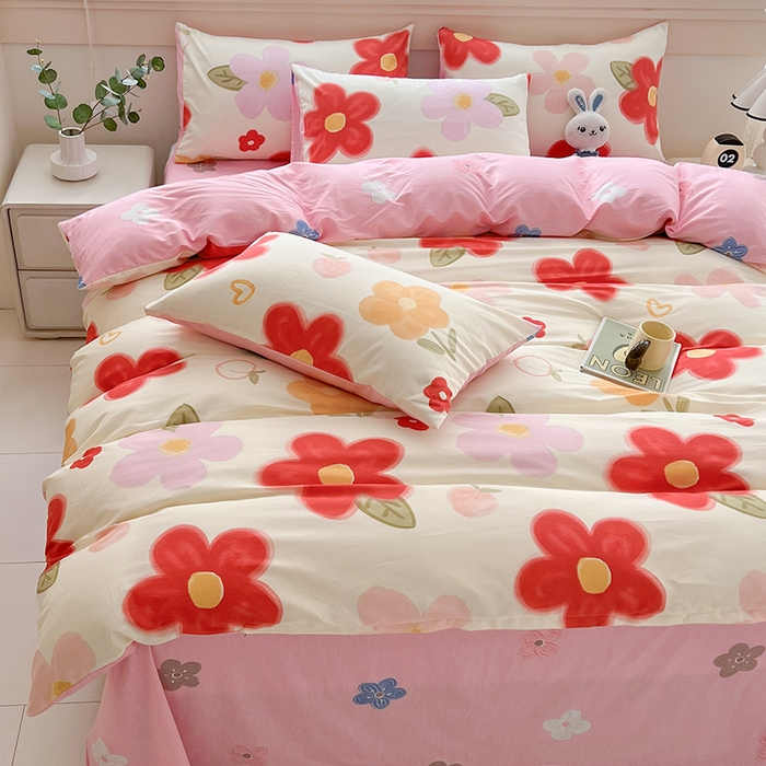 91家纺网 家纺一手货源 找家纺 爱诗诺家纺 2026新款100%全棉纯棉单枕套枕套单件单品枕套【送货上门.多少都可以送】 花儿乐团米