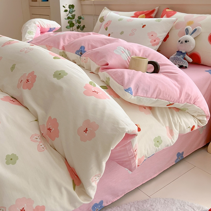 91家纺网 家纺一手货源 找家纺 爱诗诺家纺 2026新款100%全棉纯棉单枕套枕套单件单品枕套【送货上门.多少都可以送】 桃花朵朵