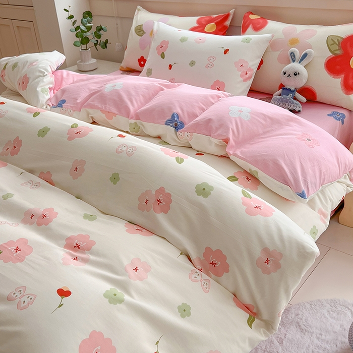 91家纺网 家纺一手货源 找家纺 爱诗诺家纺 2026新款100%全棉纯棉单枕套枕套单件单品枕套【送货上门.多少都可以送】 桃花朵朵