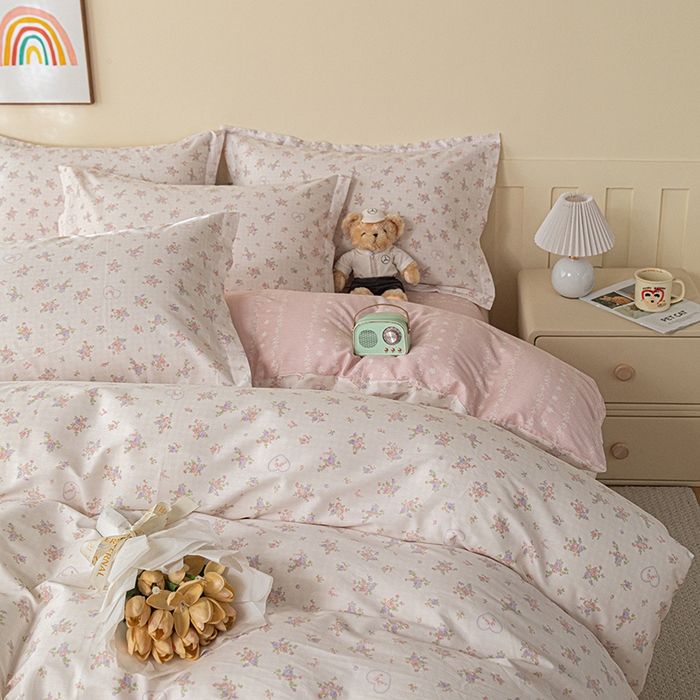 91家纺网 家纺一手货源 找家纺 爱诗诺家纺 2026新款100%全棉纯棉单枕套枕套单件单品枕套【送货上门.多少都可以送】 点点曼莎-粉