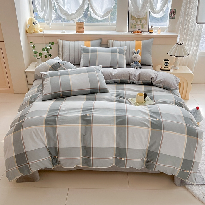 91家纺网 家纺一手货源 找家纺 爱诗诺家纺 2026新款100%全棉纯棉单被套被套单件单品被套【送货上门.多少都可以送】 里斯本灰