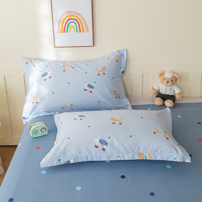 91家纺网 家纺一手货源 找家纺 爱诗诺家纺 2026新款100%全棉纯棉单被套被套单件单品被套【送货上门.多少都可以送】 可爱修狗-蓝