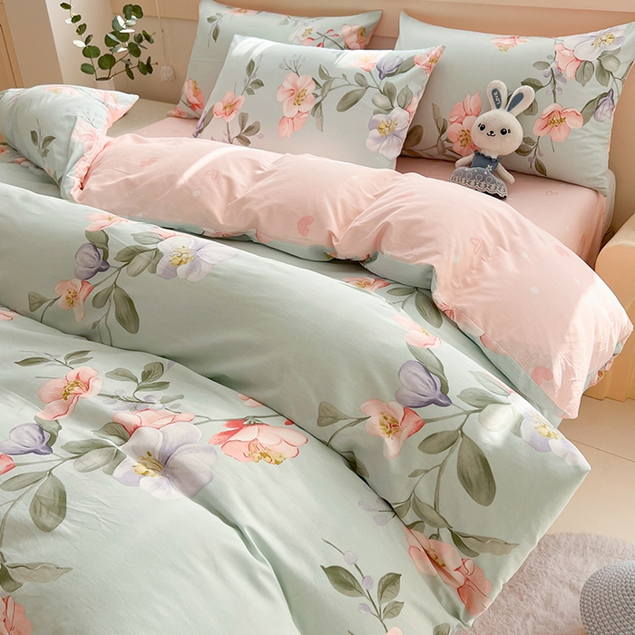 爱诗诺家纺 2026新款100%全棉纯棉单被套被套单件单品被套【送货上门.多少都可以送】 云想花荣绿