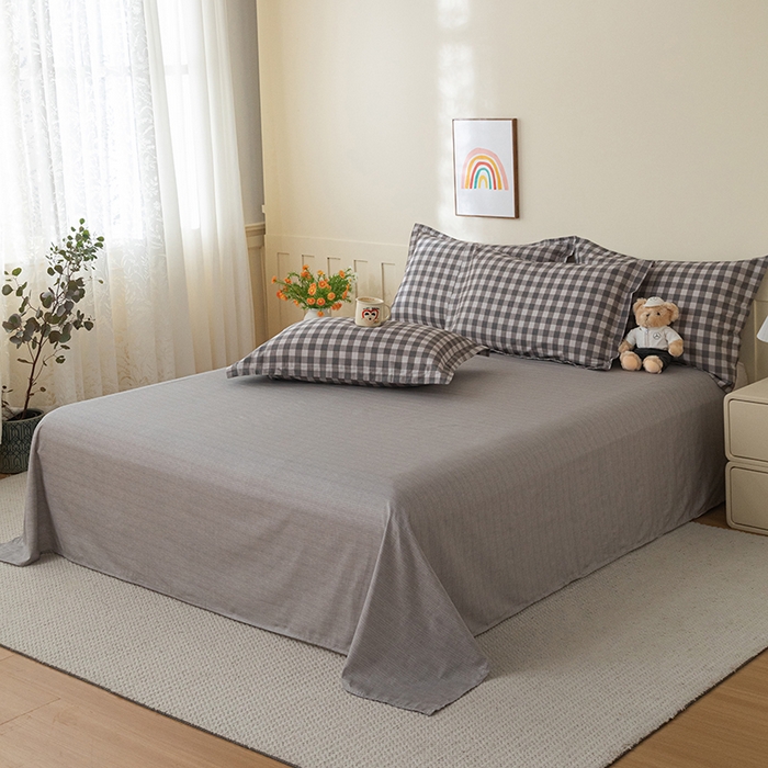 91家纺网 家纺一手货源 找家纺 爱诗诺家纺 2026新款100%全棉纯棉单被套被套单件单品被套【送货上门.多少都可以送】 优品阁-灰