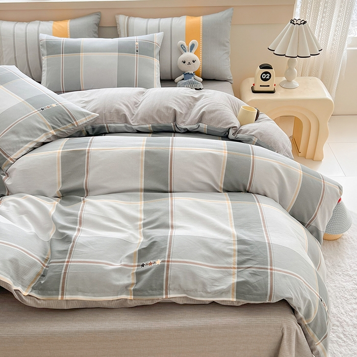 91家纺网 家纺一手货源 找家纺 爱诗诺家纺 2026新款100%全棉纯棉单被套被套单件单品被套【送货上门.多少都可以送】 里斯本灰