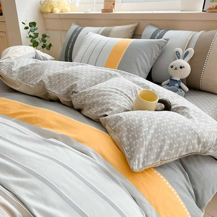 91家纺网 家纺一手货源 找家纺 爱诗诺家纺 2026新款100%全棉纯棉单被套被套单件单品被套【送货上门.多少都可以送】 安逸时光灰