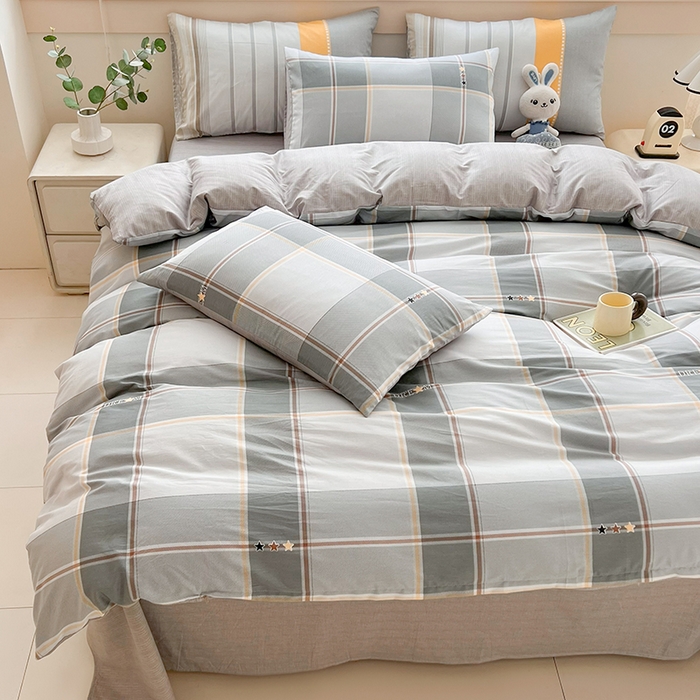 91家纺网 家纺一手货源 找家纺 爱诗诺家纺 2026新款100%全棉纯棉单被套被套单件单品被套【送货上门.多少都可以送】 里斯本灰