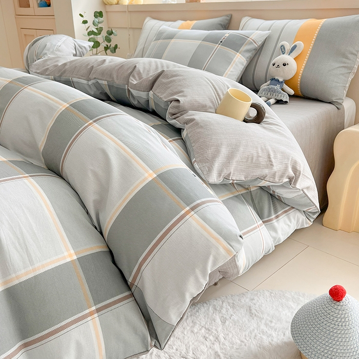 91家纺网 家纺一手货源 找家纺 爱诗诺家纺 2026新款100%全棉纯棉单被套被套单件单品被套【送货上门.多少都可以送】 里斯本灰