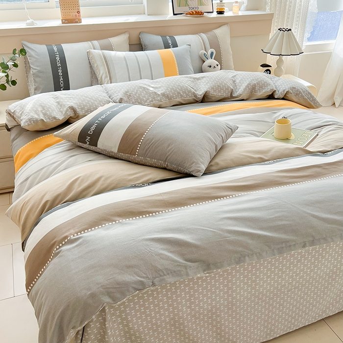 91家纺网 家纺一手货源 找家纺 爱诗诺家纺 2026新款100%全棉纯棉单被套被套单件单品被套【送货上门.多少都可以送】 安逸时光灰