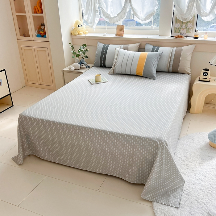 91家纺网 家纺一手货源 找家纺 爱诗诺家纺 2026新款100%全棉纯棉单被套被套单件单品被套【送货上门.多少都可以送】 安逸时光灰