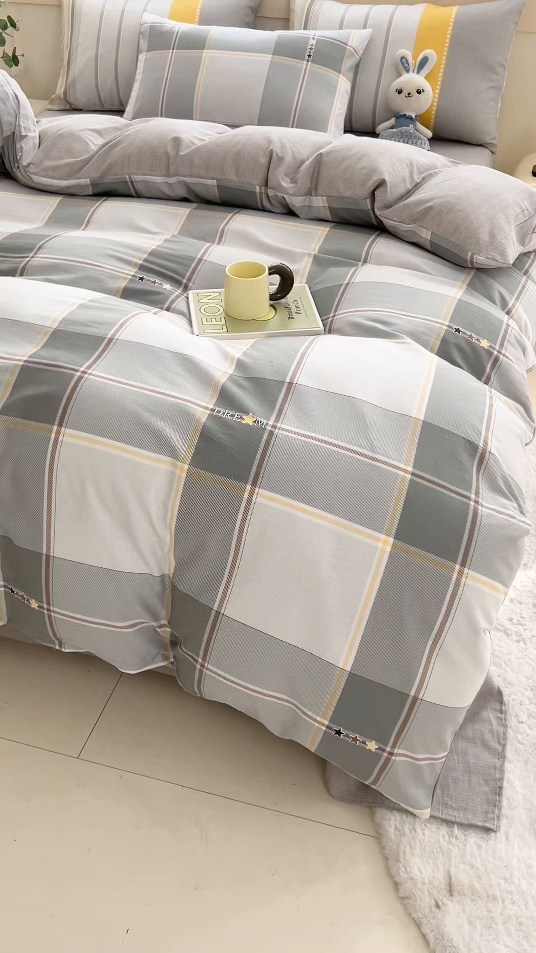 91家纺网 家纺一手货源 找家纺 爱诗诺家纺 2026新款100%全棉纯棉单被套被套单件单品被套【送货上门.多少都可以送】 里斯本灰