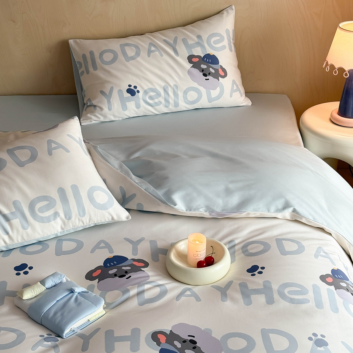 91家纺网 家纺一手货源 找家纺 典曼家纺 2026新款纯棉四件套高级100Pro全棉贡缎卡通四件套 慕朵