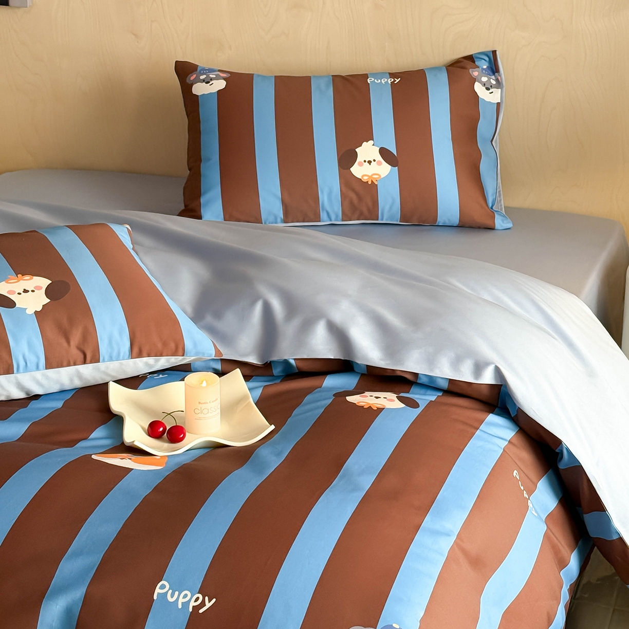 91家纺网 家纺一手货源 找家纺 典曼家纺 2026新款纯棉四件套高级100Pro全棉贡缎卡通四件套 恬悠