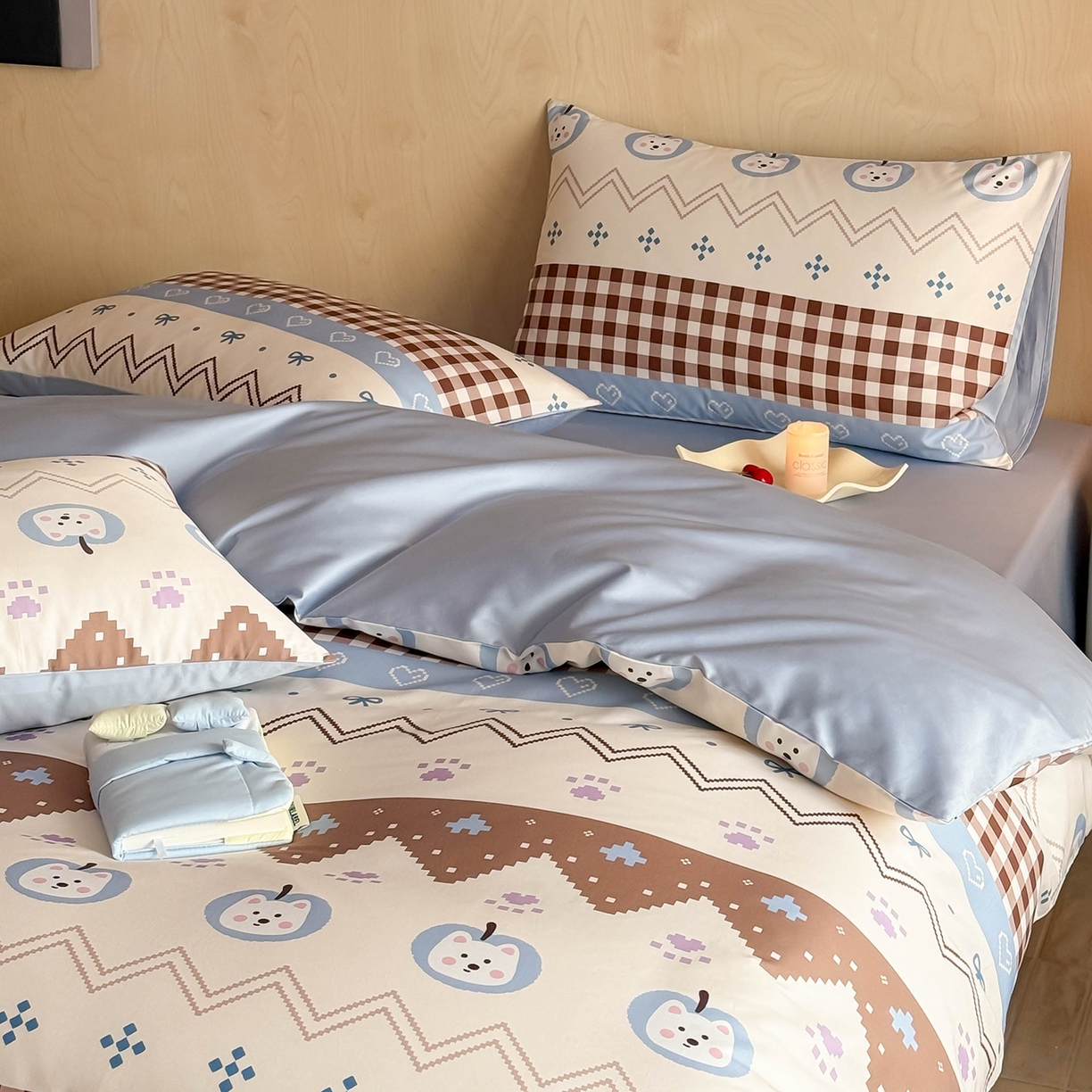 91家纺网 家纺一手货源 找家纺 典曼家纺 2026新款纯棉四件套高级100Pro全棉贡缎卡通四件套 菲格拉