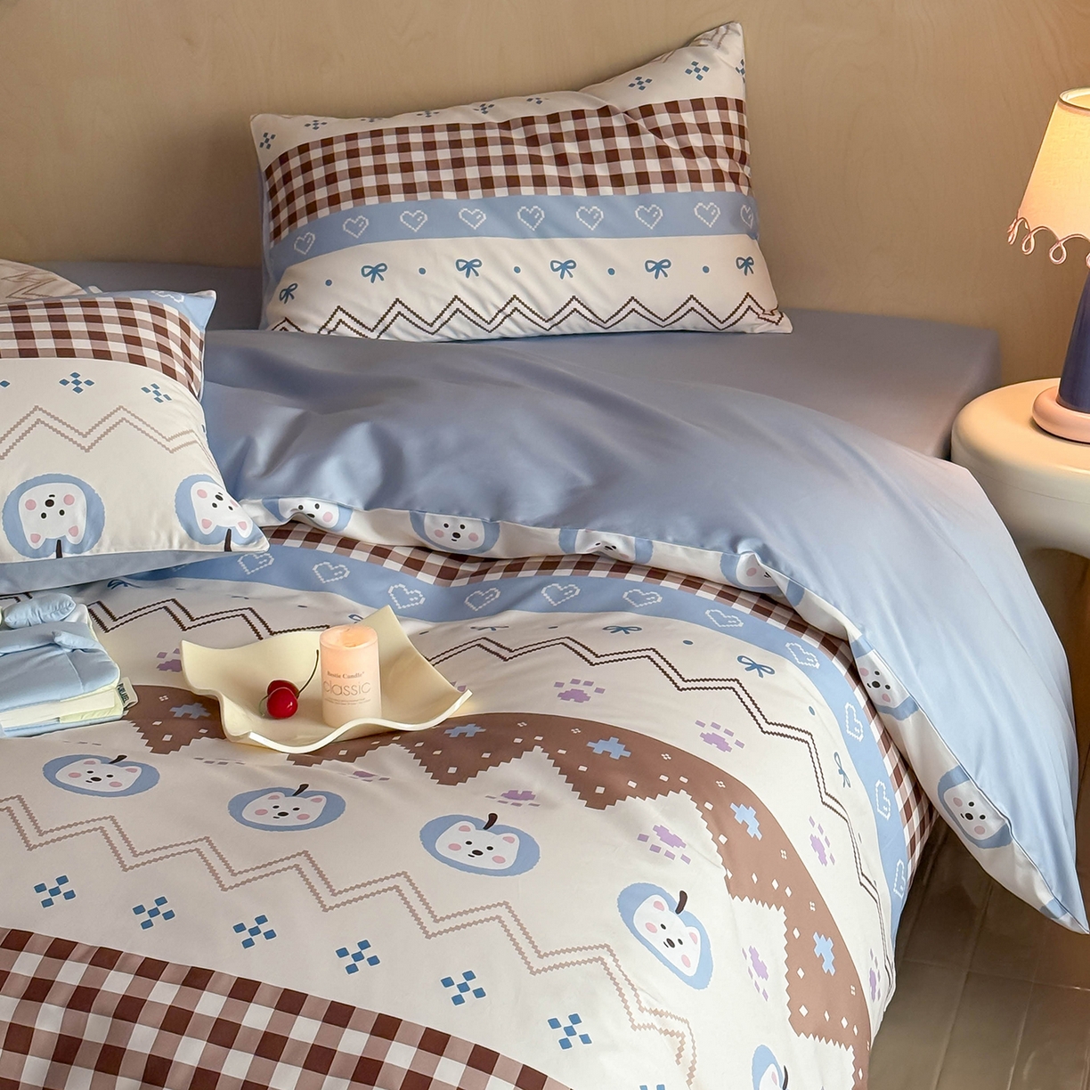 91家纺网 家纺一手货源 找家纺 典曼家纺 2026新款纯棉四件套高级100Pro全棉贡缎卡通四件套 菲格拉