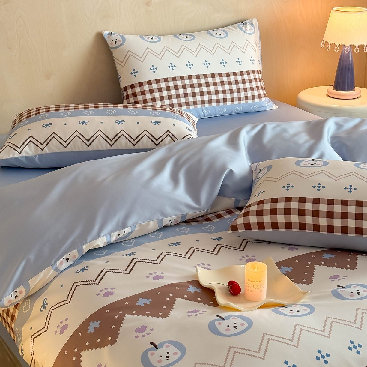 91家纺网 家纺一手货源 找家纺 典曼家纺 2026新款纯棉四件套高级100Pro全棉贡缎卡通四件套 菲格拉