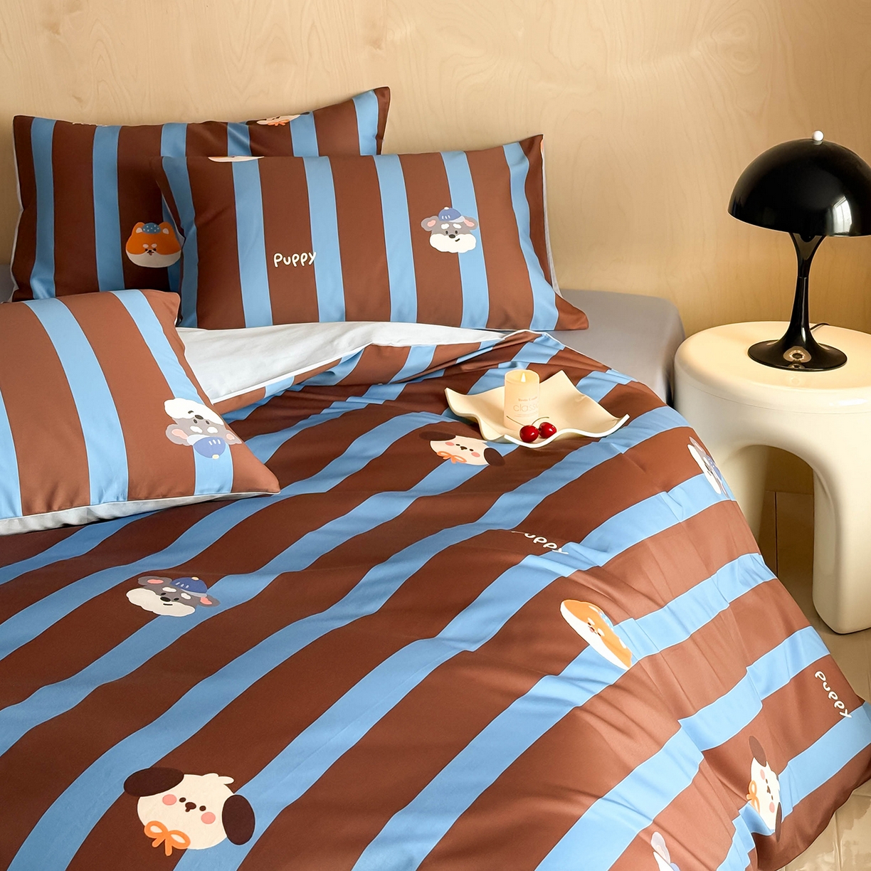 91家纺网 家纺一手货源 找家纺 典曼家纺 2026新款纯棉四件套高级100Pro全棉贡缎卡通四件套 恬悠