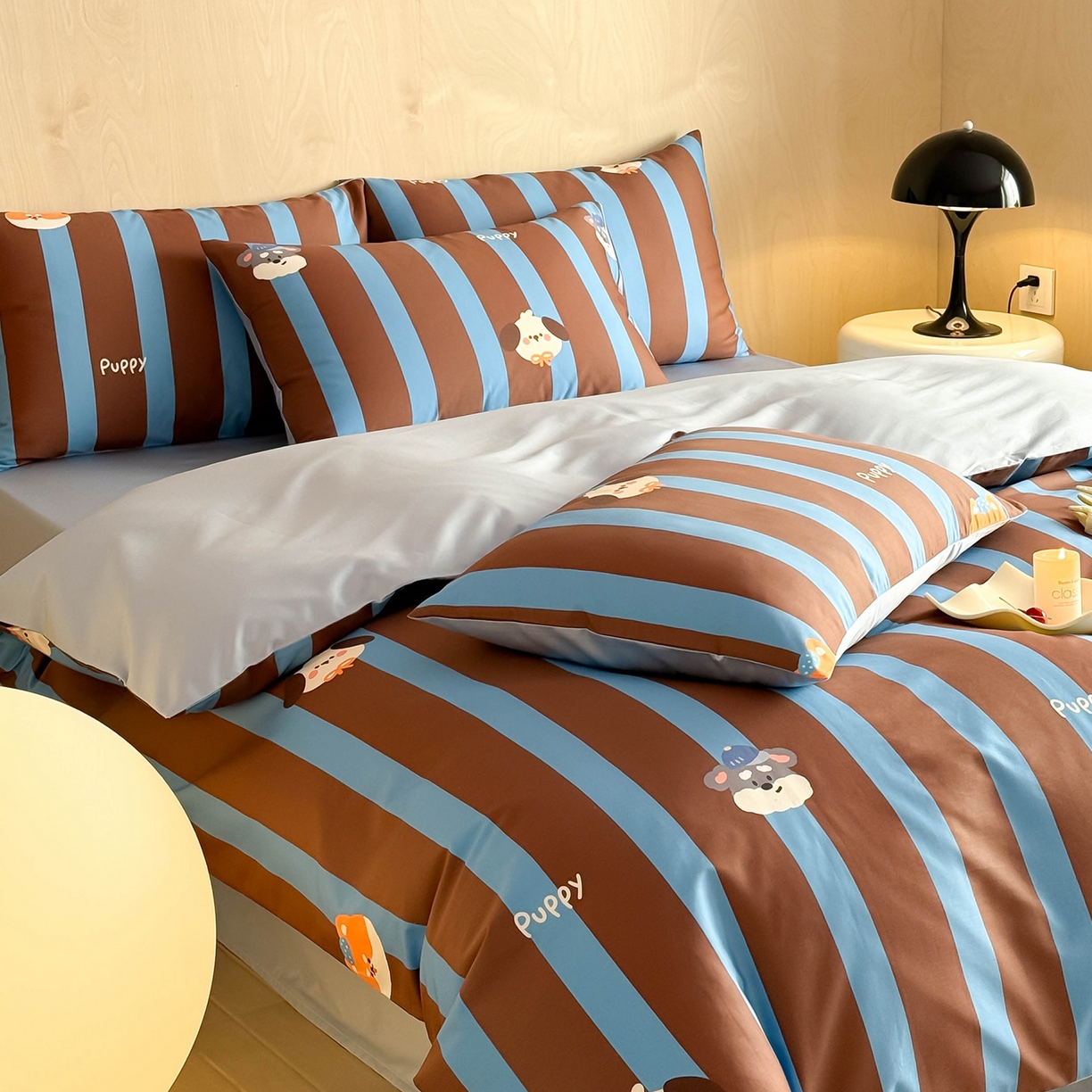 91家纺网 家纺一手货源 找家纺 典曼家纺 2026新款纯棉四件套高级100Pro全棉贡缎卡通四件套 恬悠