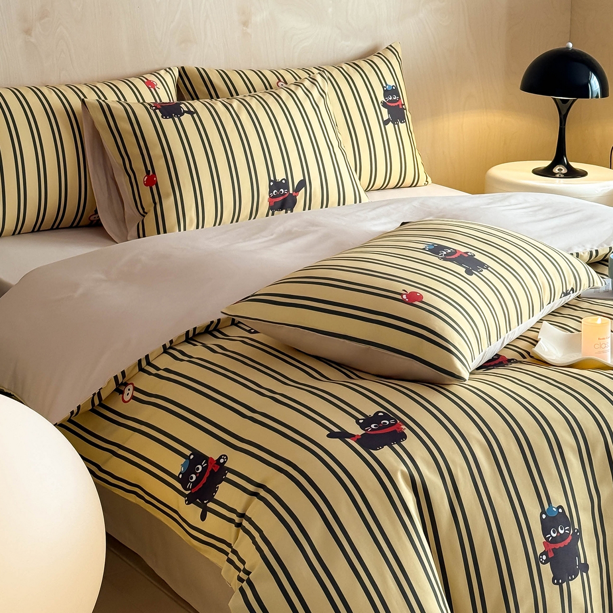 91家纺网 家纺一手货源 找家纺 典曼家纺 2026新款纯棉四件套高级100Pro全棉贡缎卡通四件套 甜心