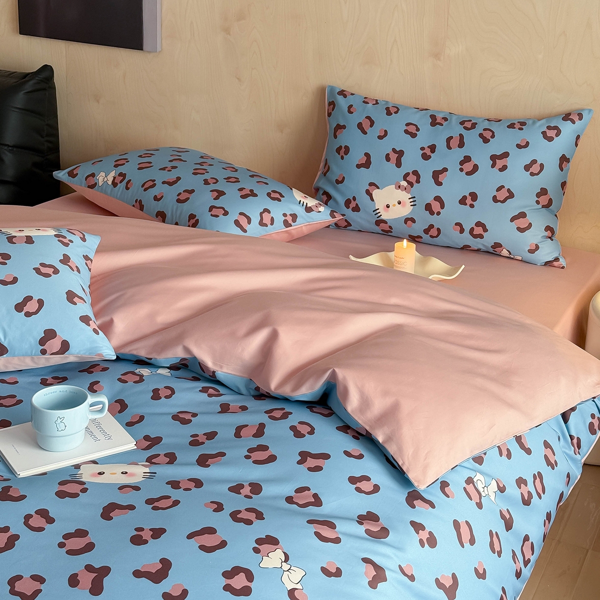 91家纺网 家纺一手货源 找家纺 典曼家纺 2026新款纯棉四件套高级100Pro全棉贡缎卡通四件套 奥利奥-兰