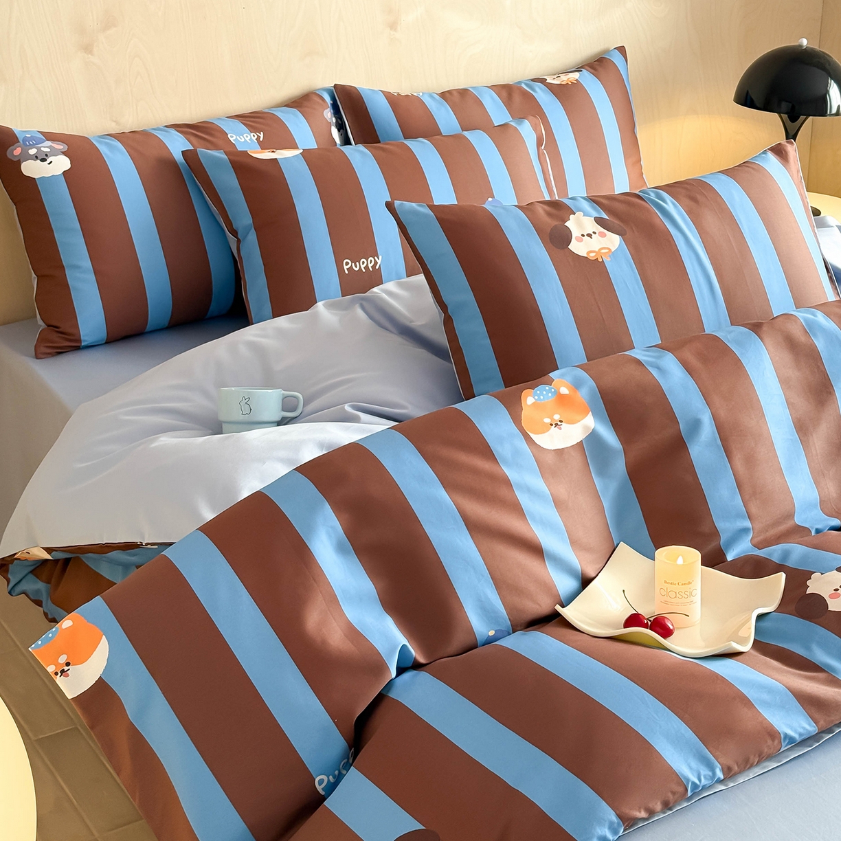 91家纺网 家纺一手货源 找家纺 典曼家纺 2026新款纯棉四件套高级100Pro全棉贡缎卡通四件套 恬悠